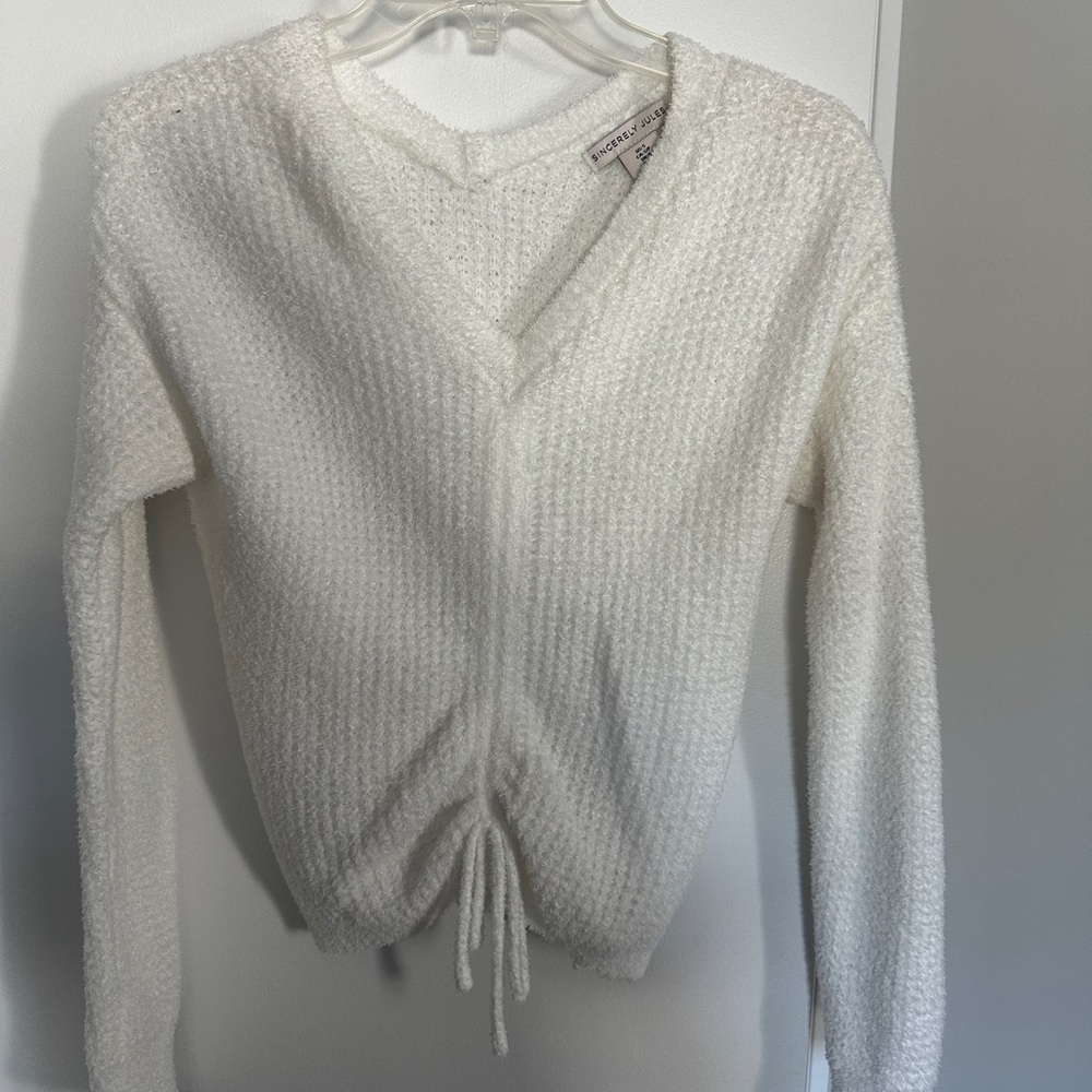 Sincerely Jules White V-Neck Sweater